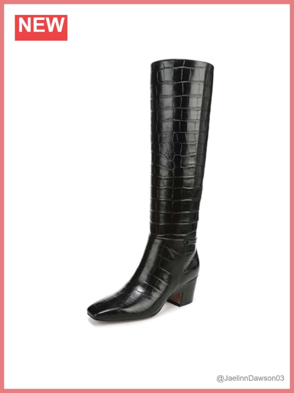 Franco Sarto Women's L-sorelina Leather Mid-Calf Boots Block Heel Zip Closure